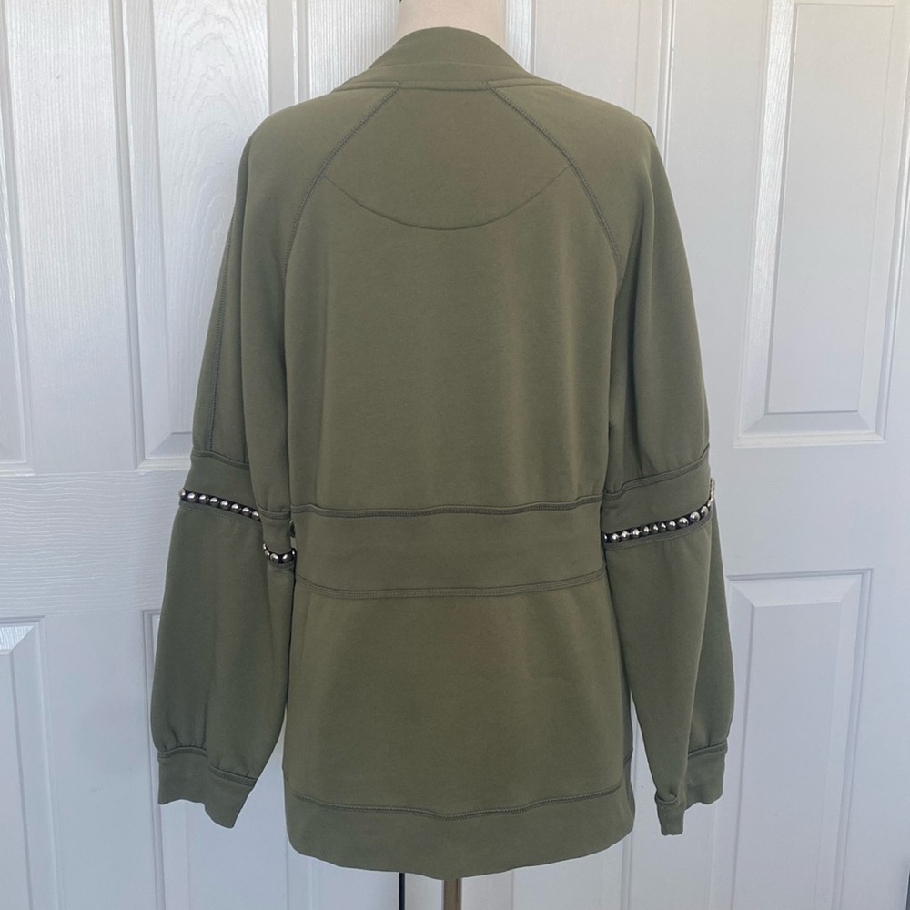 Burberry Studded Balloon Sleeve Cotton Blend Sweatershirt Size L Made in Italy - Picture 7 of 11